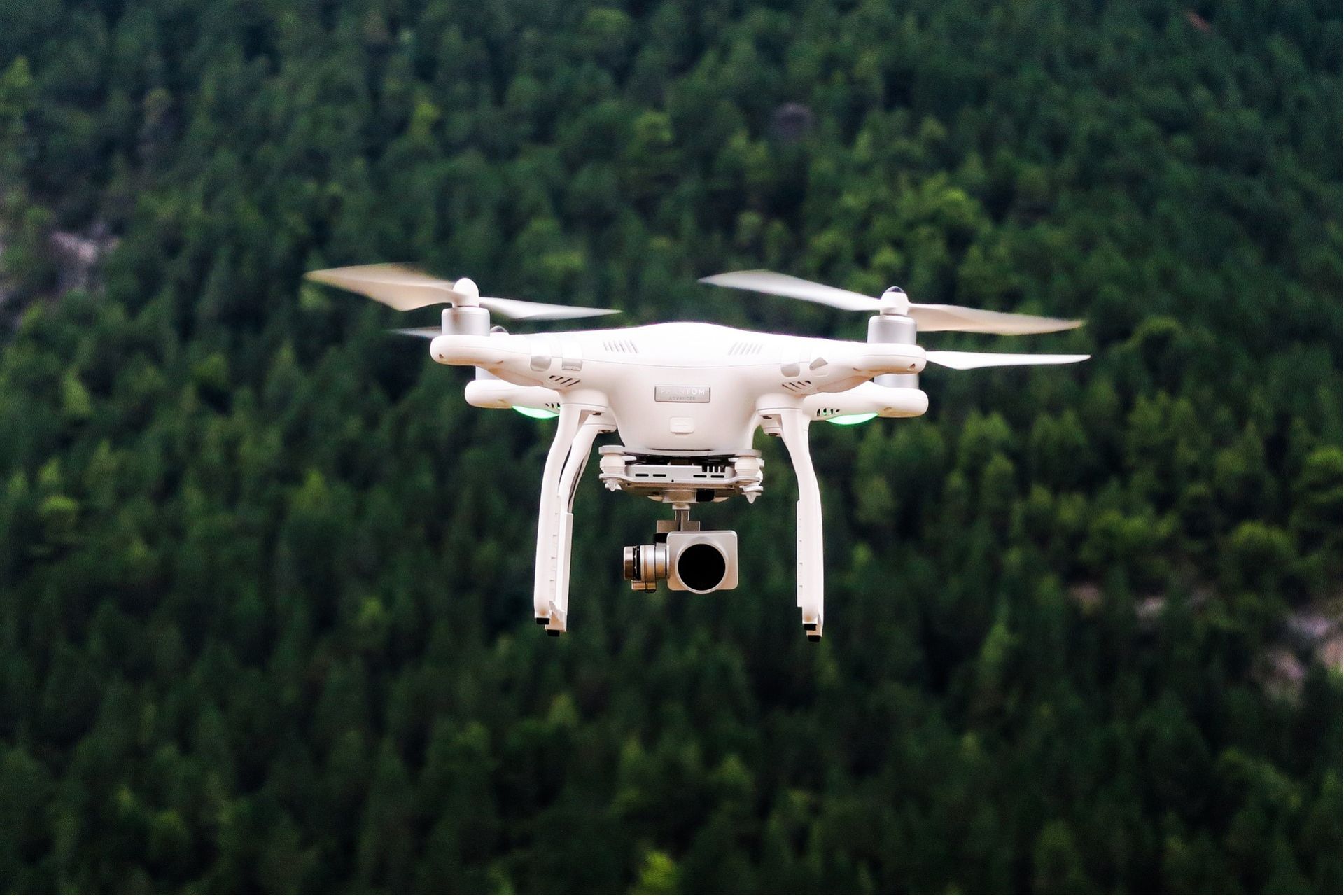 A drone with trees in the background